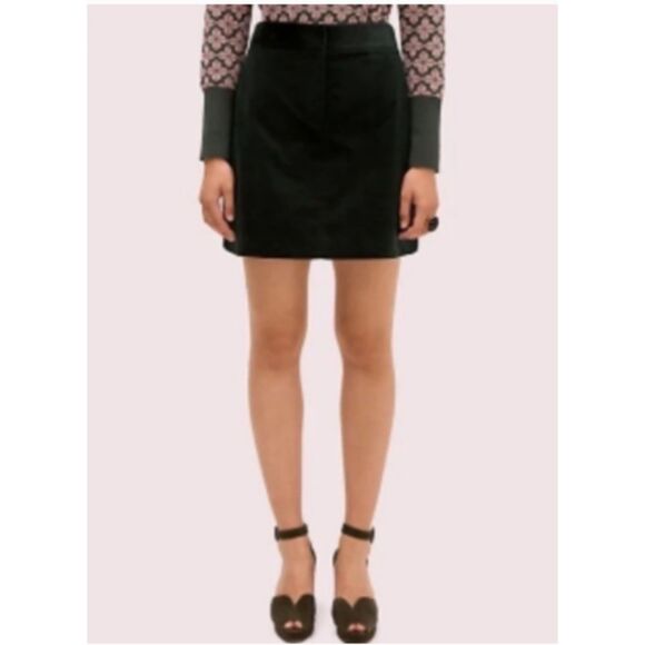 NWT Kate Spade Modern Cord Mini Skirt in Green Spruce - 4 - Picture 2 of 6
